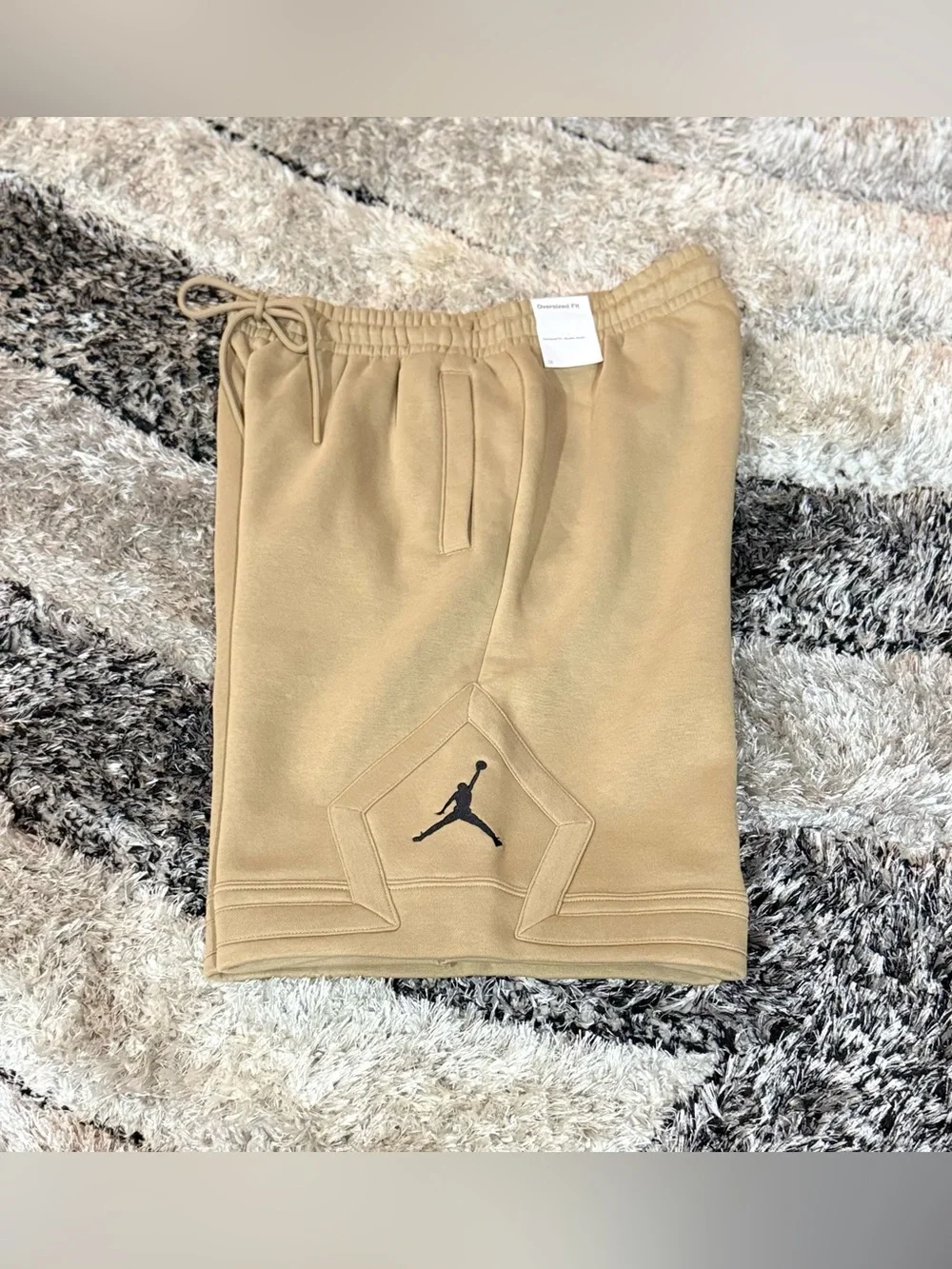 Jordan Brooklyn Fleece Tan Oversized Fit Jumpman Shorts Men’s Medium NWT